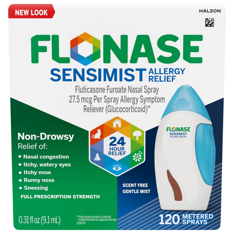 Flonase Sensimist Allergy Relief Nasal Spray for Non-Drowsy, 24-Hour Multi-Symptom Allergy Relief – 120 Sprays - Image 1
