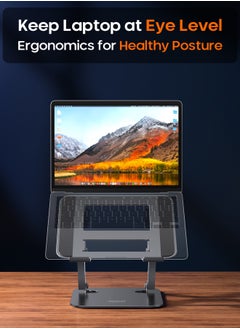 PEGANT PEGANT Adjustable Laptop Stand for Desk, Ergonomic Portable Foldable Steel 10-16" Laptop Organizer, Lightweight Notebook Holder for Home Office Travel, Compatible with MacBook Dell HP Lenovo ASUS  - Image 2