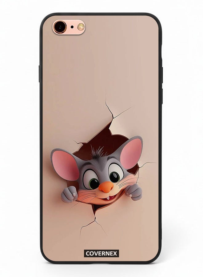 Covernex Apple iPhone 6 Plus Protective Case Cover Printed Featuring Tiny Mouse Wall Break 3D Effect - Image 2