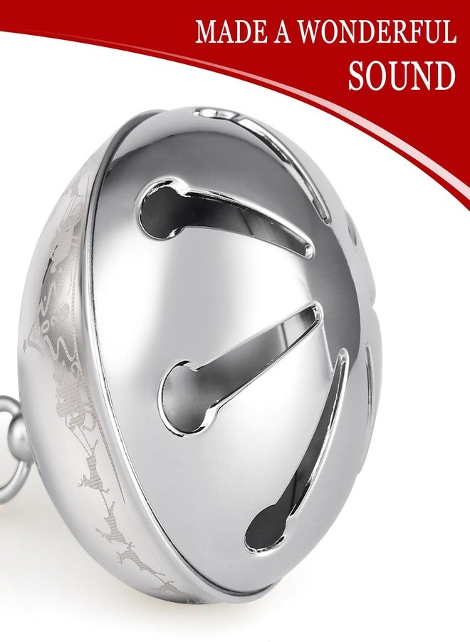 OUMEE 2025 Christmas Bell Ornaments for Christmas Tree, Sleigh Bell Decoration Silver Bell Ornament Anniversary Keepsake Engraved Holiday Bell - Image 3