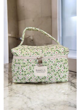 Bahels Green Crisp Flower Travel Makeup Bag  - Image 2