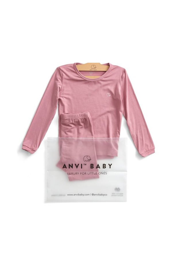 Anvi Baby Bamboo Spandex Pajama 4T- Lilac  - Image 2