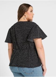 Ginger Plus Polka Dot Bow Detail Top  - Image 2