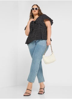 Ginger Plus Polka Dot Bow Detail Top  - Image 4