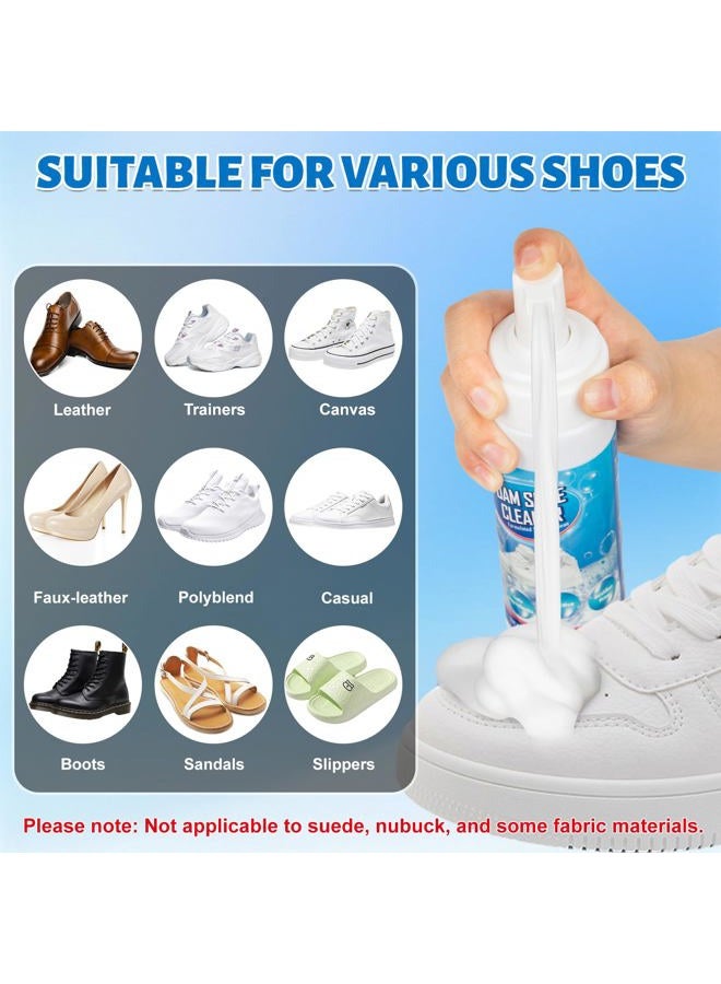 Jevvu Shoe Cleaner, 6.76fl.oz Sneaker Cleaner Foam for Removing Stains and Dirt, Shoe Cleaning Kit for White Shoes, White, 6.76Fl Oz - Image 5
