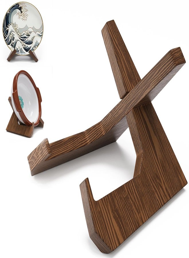 Aofure Large Bowl Stands for Display 12 Inch Heavy Duty, Extra Wooden Plate Stand Deep, Wood Bowl Holders for Displaying, Decorative Platter Easel Holder for Decorative, Pottery, Bowls, Picture, Dish, Book - Image 1