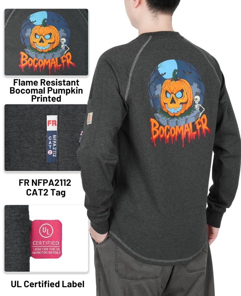 BOCOMAL FR Shirts Heather Series 6oz Flame Resistant T Shirt NFPA2112 CAT2 Fire Retardant Crew Work Shirt - Image 5