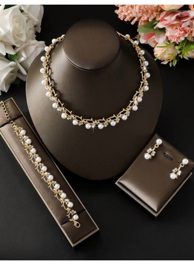 JewelryPalace Amazing Trendy Women's Zirconia Necklace And Earrings And Bracelet  Jewellery Set  - Image 1
