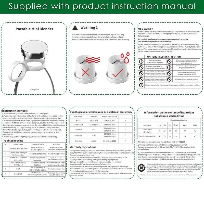 Katkit Portable Personal Size Mini Juicer Blender with USB Charging and Interchangeable Blades - By Katakeet 床 - Image 2