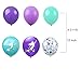 Morofme 22pcs Mermaid Theme Balloons Mermaid Tail Balloon Sea Shells Confetti Latex Balloons Purple Teal Balloon Helium Foil Ocean Decorations for Girls Ocean Under The Sea Theme Party - Image 2
