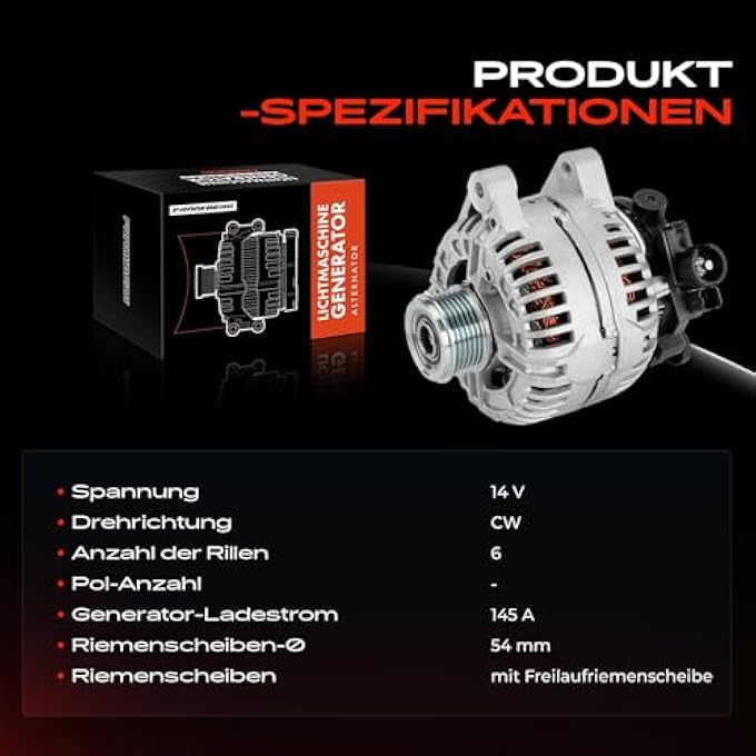 Frankberg 1 x Alternator Compatible with C3 I FC FN 1.4L Diesel 2002-2010 C4 I LC 1.6L-2.0L Diesel 2004-2011 Min.i R56 1.6L Diesel 2006-2010 308 CC 4B 2.0L Diesel Replace# 012 45251 26 EU - Image 4