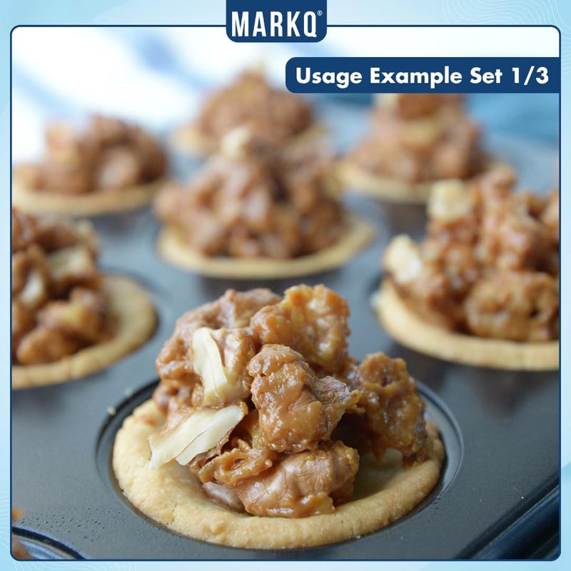 MARKQ صينية مافن 12 كوب - مصنوعة من الفولاذ الكربوني غير اللاصق لصنع الكعك والمافن | صينية خبز مستطيلة للمافن، الكعك، قطع البيض والحلويات الصغيرة - أدوات خبز متينة وآمنة للاستخدام في الفرن، قابلة للغسل في غسالة الصحون - سوداء - Image 5