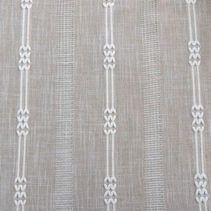 Deeprove Boho Curtains 84 Inches Long for Bedroom, Taupe Cotton Linen White Stripes Embroidery Chic Hollow Geometric, Semi Blackout Window Vintage Drape Tassels, 1 Panel W52 x L84 - Image 4