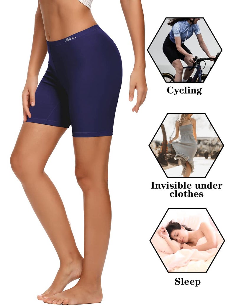 Molasus Womens Boxer briefs Cotton Boy Shorts Underwear Anti Chafing Bike Short Long Leg Under Shorts Multicolor 4 Pack XX-Large - Image 4