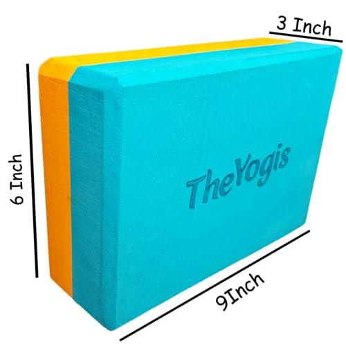 The Yogis High Density Foam Yoga Block Brick * [ Set of 2 ] * Large Size [ FREE - Yoga Belt ] Made In India - Image 2