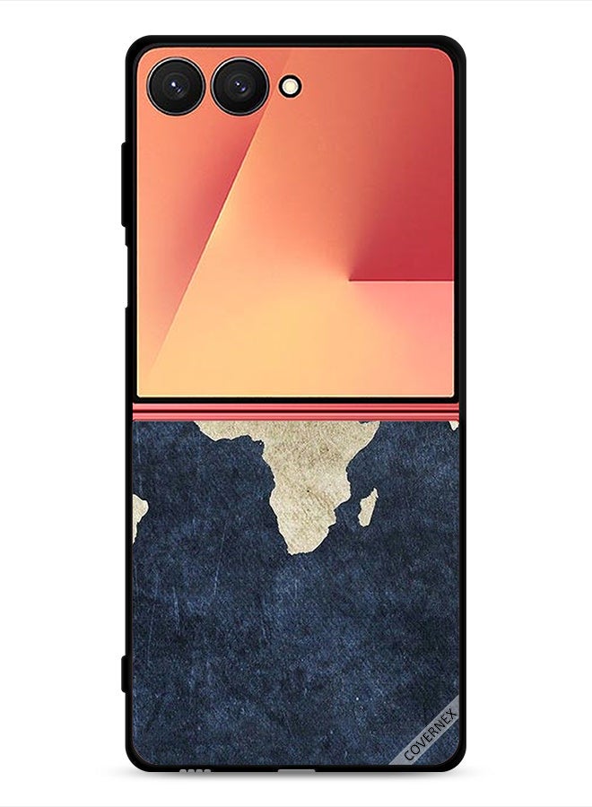 Covernex Samsung Galaxy Z Flip7 Protective Case Cover Map On Jeans Pattern - Image 1