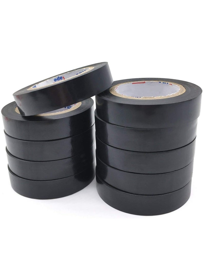 10 Pack Heavy Duty Electric Tape, Extra Strong Waterproof Electrical Insulation Tape, All-Weather Industrial Grade PVC Tape, Tear by Hand, No Residue Adhesive, Flexible Multi-Purpose Tape for Wiring, Home, Construction, HVAC, Automotive, Professional & DIY Use - Image 1