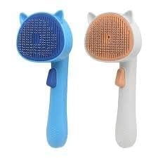 APURK Cat Pattern Pet Fur Remover Pet Hair Comb Cat Grooming Brush Self Cleaning Slicker Brush Shedding Brush Cleaner Loose Fur/Dirt/Dandruff Pet Massaging Tool (Pack of 1,Multicolor) - Image 2