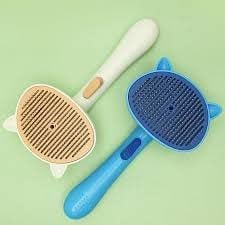 APURK Cat Pattern Pet Fur Remover Pet Hair Comb Cat Grooming Brush Self Cleaning Slicker Brush Shedding Brush Cleaner Loose Fur/Dirt/Dandruff Pet Massaging Tool (Pack of 1,Multicolor) - Image 3