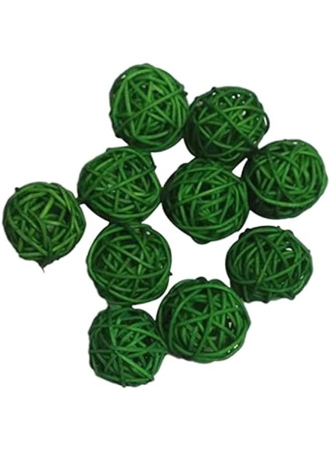 كرات من الروطان المصنوعة من السعف، 10 قطع، كرات زخرفية، مواد للتزيين، ملء المزهريات للحرف اليدوية، حفلات، أعياد زواج، حفلات استقبال الأطفال، إكسسوارات، القطر: 30 مم، أخضر. - Image 4