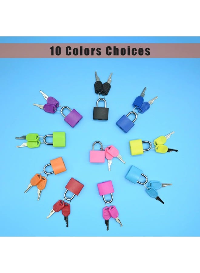 Fuaxat 5Pack Suitcase Locks with Keys,23mm Small Luggage Padlocks Multicolor，Solid Brass Mini Padlocks for Suitcases/Luggage/Backpacks/Jewelry Box/Diary Books/Plug etc. - Image 5