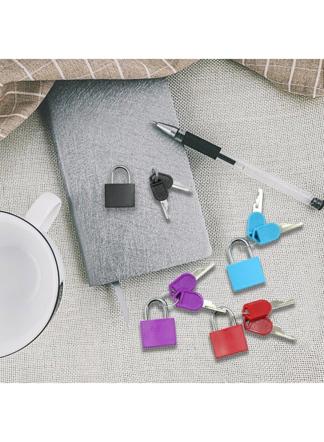 Fuaxat 5Pack Suitcase Locks with Keys,23mm Small Luggage Padlocks Multicolor，Solid Brass Mini Padlocks for Suitcases/Luggage/Backpacks/Jewelry Box/Diary Books/Plug etc. - Image 2