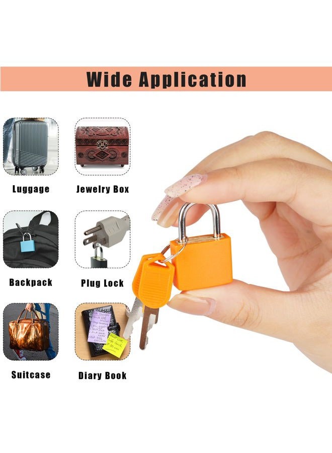 Fuaxat 5Pack Suitcase Locks with Keys,23mm Small Luggage Padlocks Multicolor，Solid Brass Mini Padlocks for Suitcases/Luggage/Backpacks/Jewelry Box/Diary Books/Plug etc. - Image 3