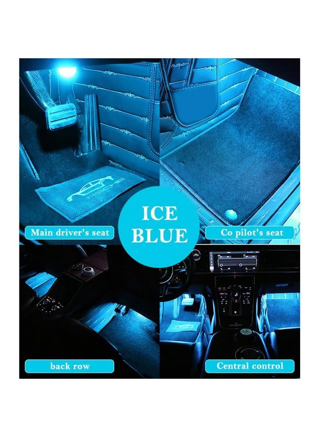 carleef 4-in-1 Car LED Lights Interior with USB Port,Ambient Neon Car Door Lights Kit for Car Decor,Party,Music,Gift,Universal Car Pedal Light Car Interior Accessories for Wonmen & Men (Ice Blue) - Image 3