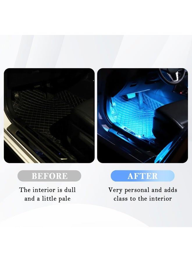 carleef 4-in-1 Car LED Lights Interior with USB Port,Ambient Neon Car Door Lights Kit for Car Decor,Party,Music,Gift,Universal Car Pedal Light Car Interior Accessories for Wonmen & Men (Ice Blue) - Image 4
