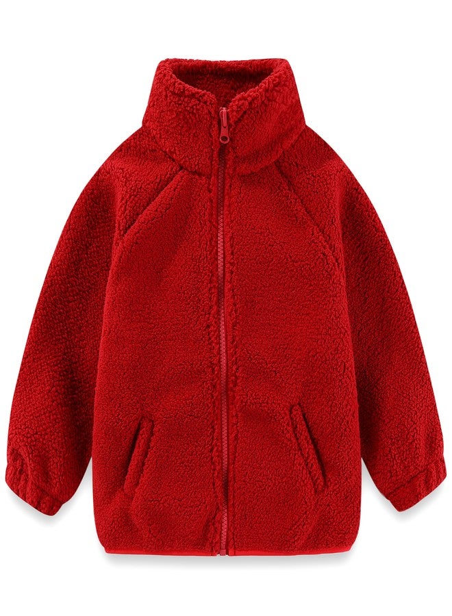 Gajaous Toddler Kids Sherpa Fleece Jacket Baby Boys Girls Zipper Overcoat Thick Warm Outerwear 1-6Y - Image 1