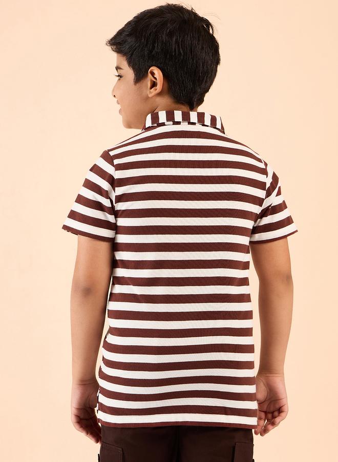 Stylo Bug Boys Cotton Striped Polo T-Shirt - Image 3