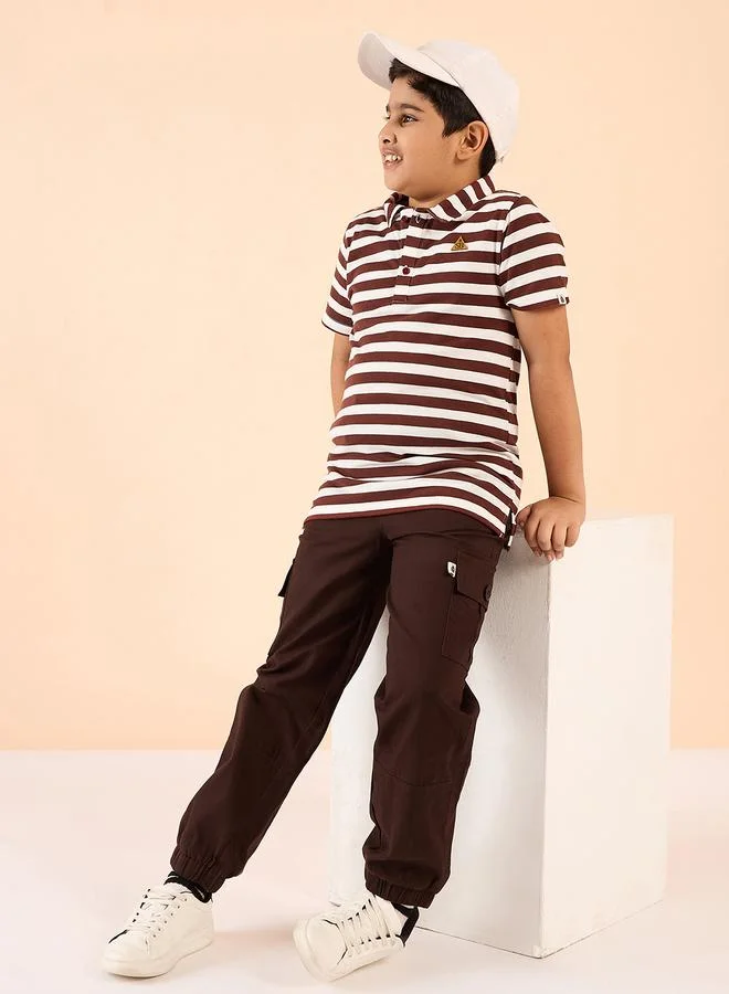 ستايلو بج تيشيرت بولو قطن مخطط للأولاد
