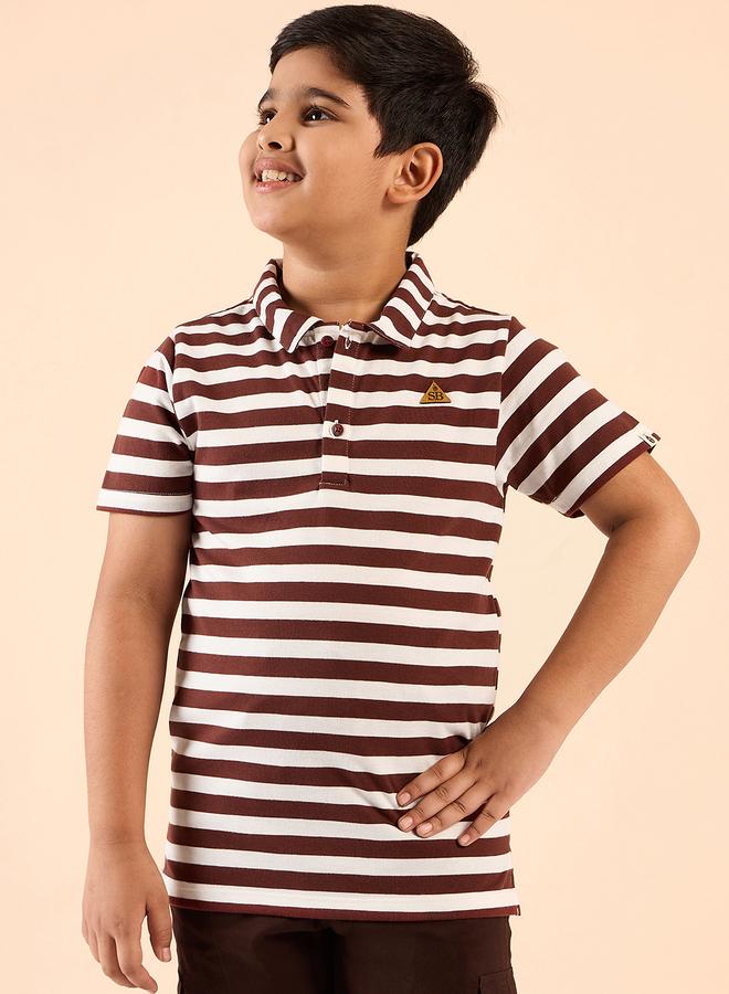 Stylo Bug Boys Cotton Striped Polo T-Shirt - Image 4