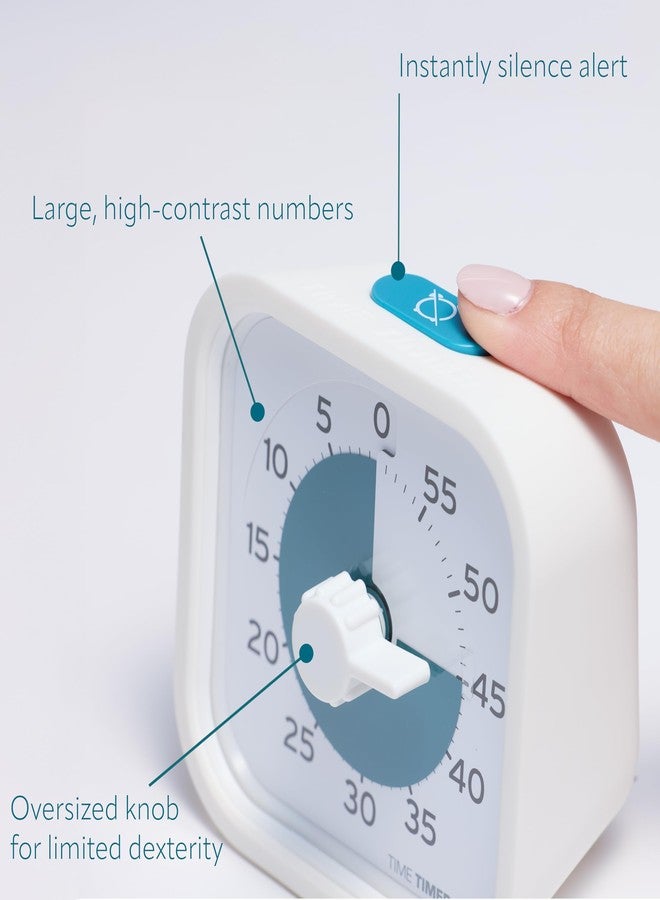 تايم تايمر مؤقت العد التنازلي المرئي الشخصي PRO Applied® لمدة 60 دقيقة - مؤقت احترافي للعلاج والتأهيل والتذكير بتناول الأدوية ورعاية الذاكرة - قرص أزرق هادئ، أرقام كبيرة، تنبيه قابل للتعديل - Image 2