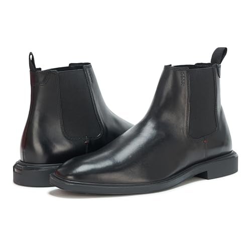 HUGO Brushed Leather Chelsea Boot, black jade, 11.5 - Image 3