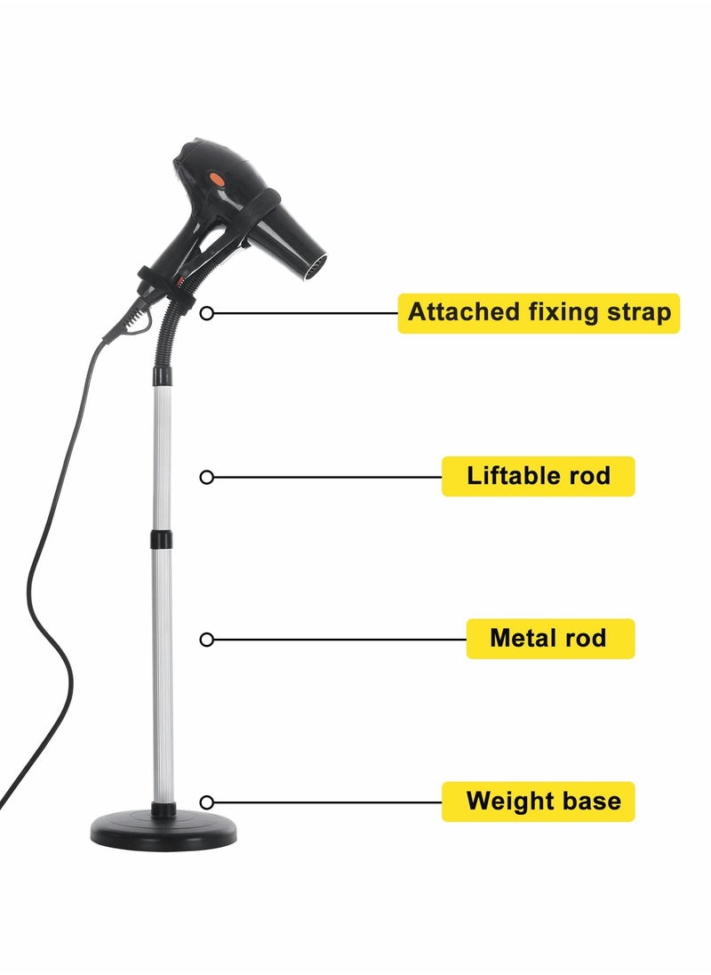 Excefore - Adjustable Hair Dryer Stand, Blow Dryer Stand 360 Degree Rotating Hair Dryer Holder Stand Metal Hands-Free Hairdryer Holder for Bathroom, Vanity, Makeup Room - Image 1