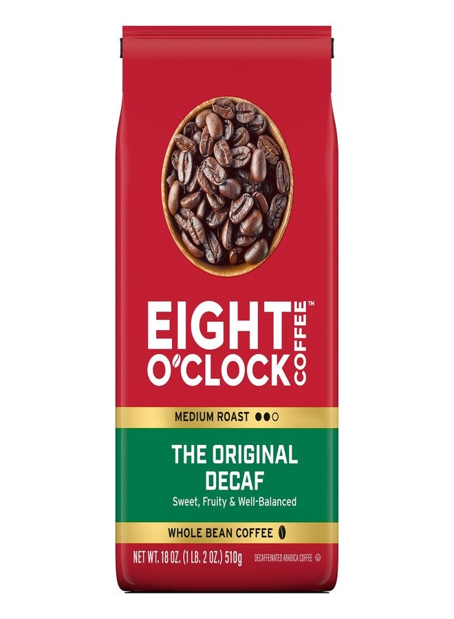 Eight O'Clock Coffee The Original Decaf, Medium Roast Whole Bean Decaffeinated Coffee, 100% Arabica, 18 Ounce (Pack of 1) - Image 1