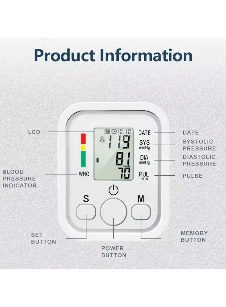 TIGER Digital Blood Pressure Monitor with Large LCD Display | Automatic Upper Arm BP Machine | Accurate Heart Rate & Blood Pressure Monitoring | Portable & Easy-to-Use  - Image 2