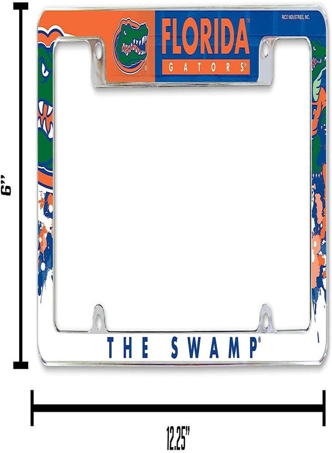 RICO University of Florida Gators (Set of 2) Chrome Metal License Plate Frames with Bold Full Frame Design - Image 3