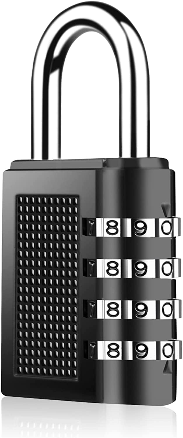 PUTHAK Stainless Steel Unequetrend Combination Resettable Padlock - 4 Digit Combination Lock For Gym, Sports, School, Employee Locker, Outdoor, Fence, Hasp And Storage (1P, Black) - Image 1
