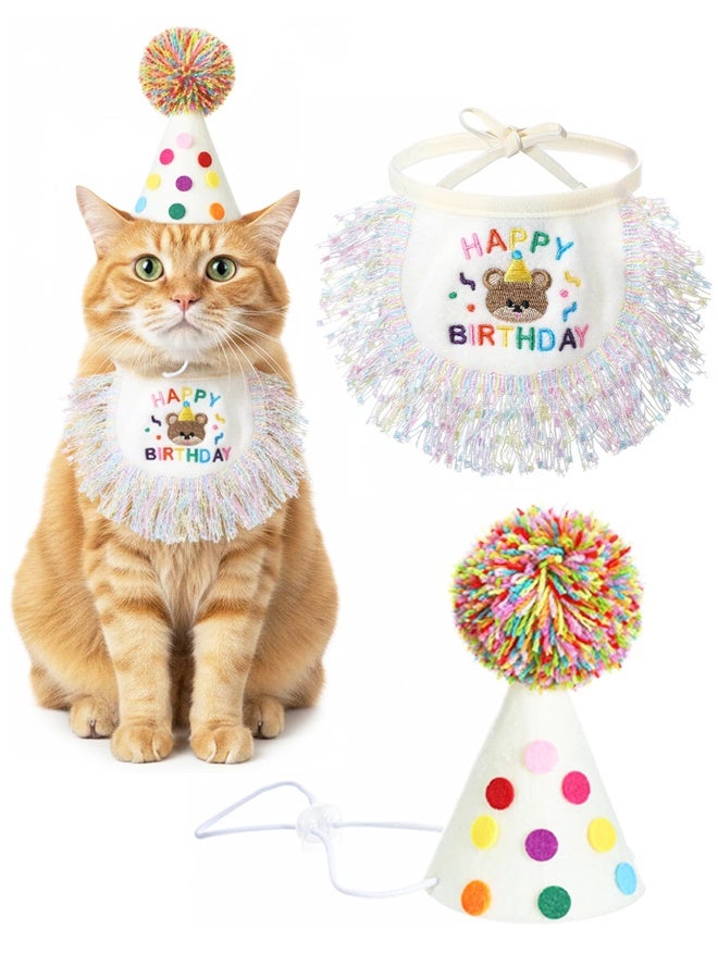 Cat & Dog Birthday Hat Set, Party Decorations for Small Medium Pets - Image 1