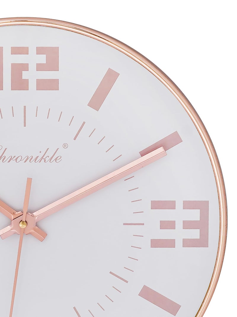CHRONIKLE Designer Analog English Number Pink Round Plastic Case White Dial Wall Clock for Home Office Decor Living Room Bedroom (Size: 29.5 x 4 x 29.5 CM | Weight: 250 Gram) - Image 5