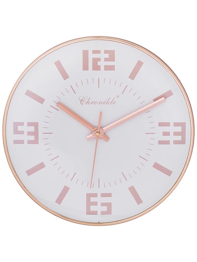 CHRONIKLE Designer Analog English Number Pink Round Plastic Case White Dial Wall Clock for Home Office Decor Living Room Bedroom (Size: 29.5 x 4 x 29.5 CM | Weight: 250 Gram) - Image 3