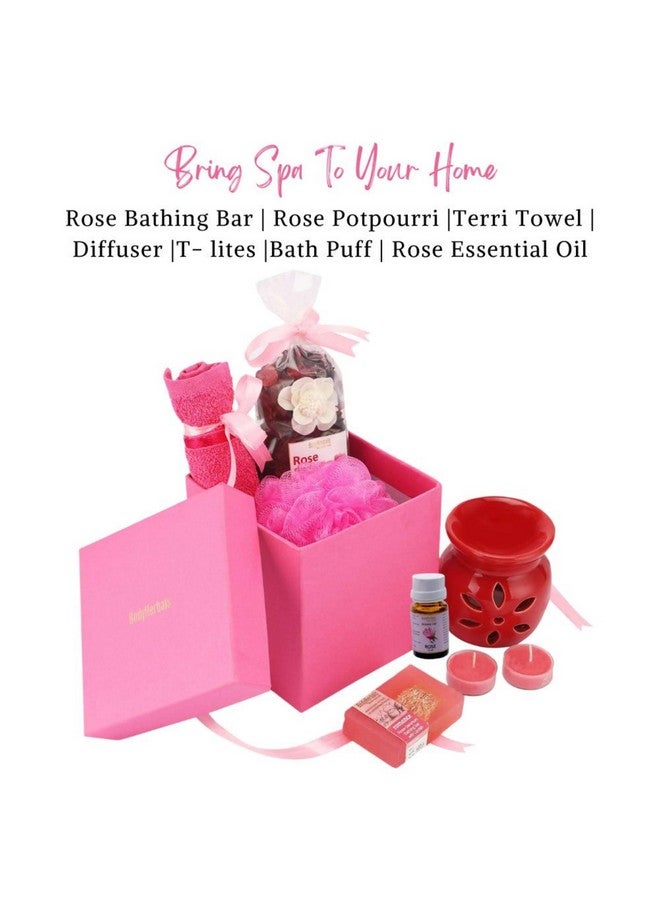 BodyHerbals BodyHerbals Rose Soap Spa Gift Set for Women and Men| Bath and Body Care Kit with Spa Accessories | Gift Box Hamper For Couple| 7 Pcs| Luxury Gift for Birthdays, Anniversaries, Valentine's Day and Special Celebrations| 100 % Vegan - Image 3