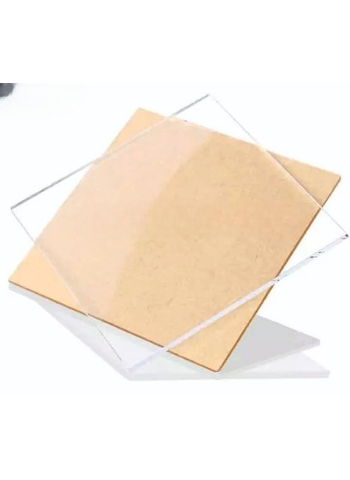 NEILL NEILL High Gloss Acrylic Sheet 2mm transparent Pack of 2 pcs Use for DIY Project Signage and Display Educational Projects Size 12x12 inches clear 