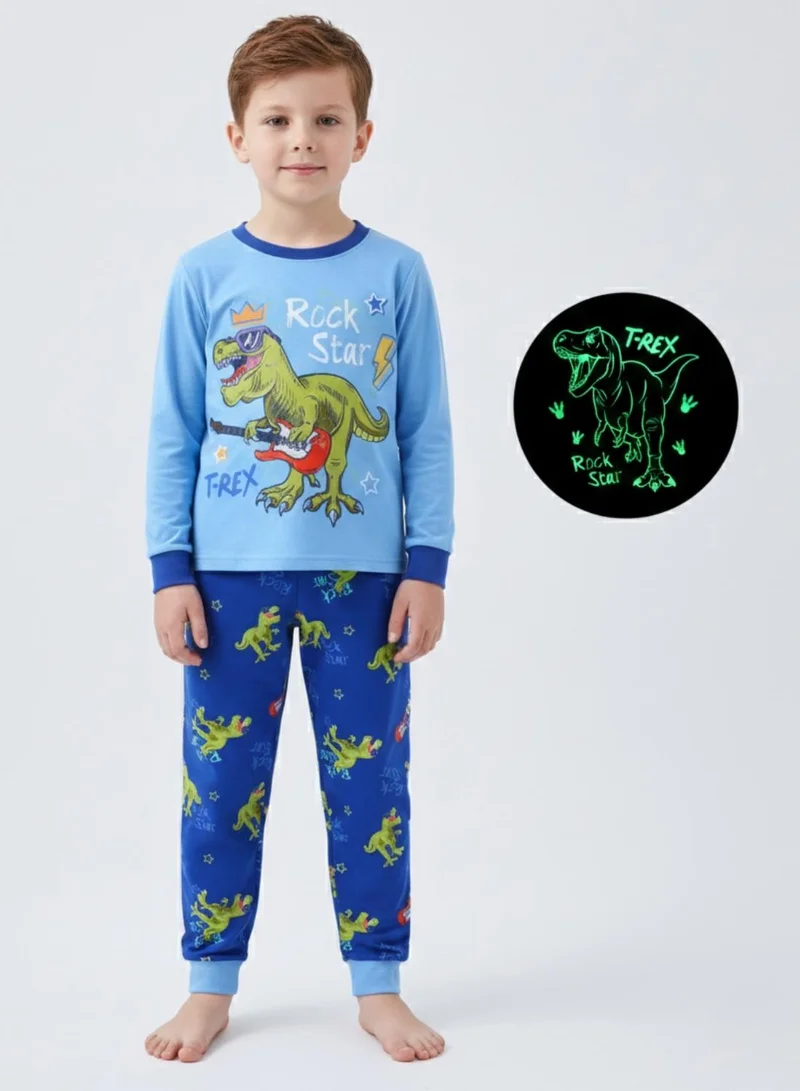 بيبي كلو Glow T Rex Rock Star Boys Pajama Set