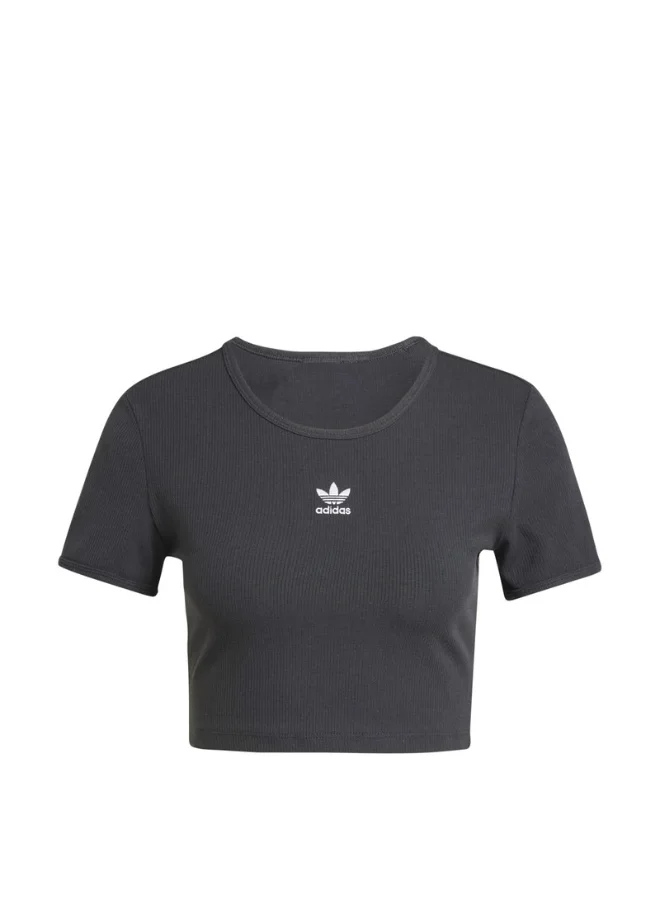 اديداس adidas ESS RIB TEE Black Originals Women T-SHIRTS