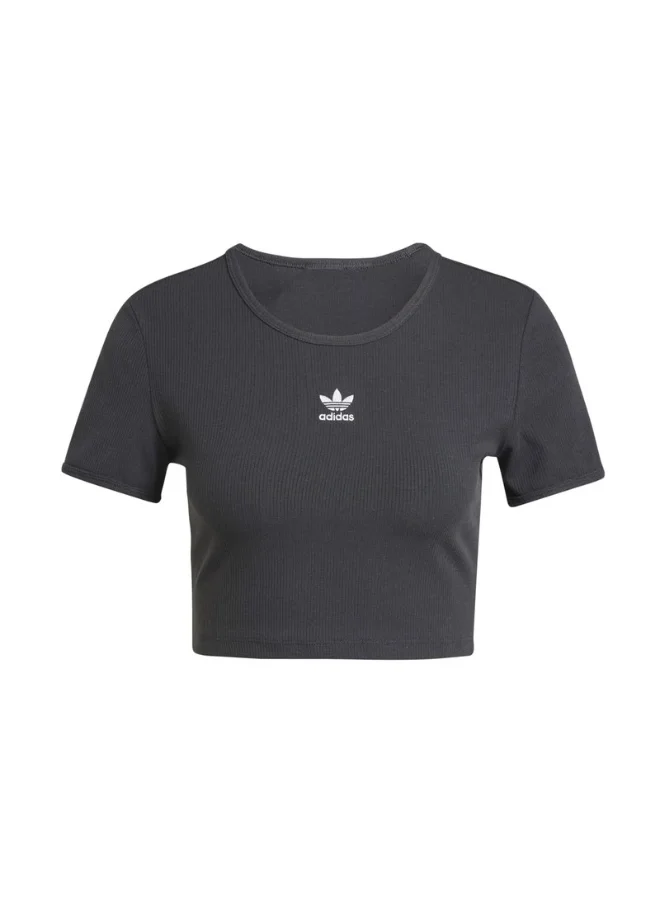 اديداس adidas ESS RIB TEE Black Originals Women T-SHIRTS