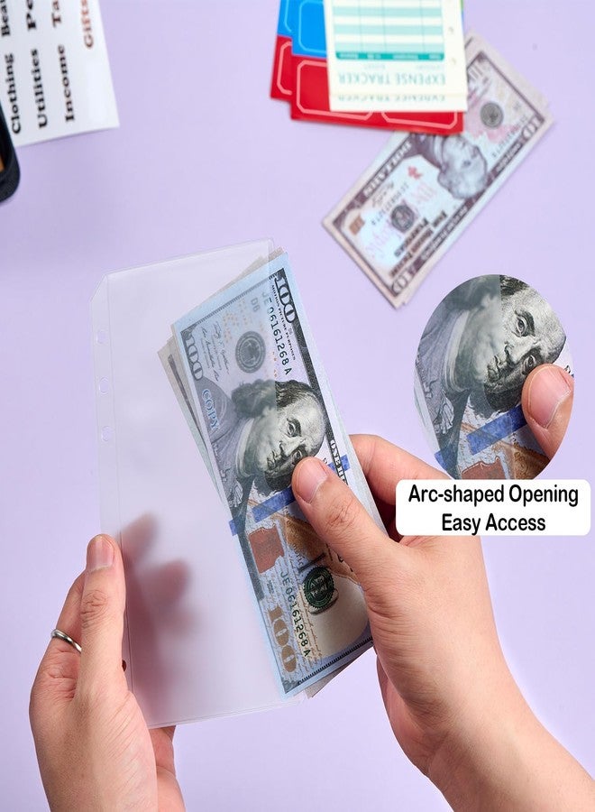 UMSICHT 25pcs A6 Binder Pockets with No Zippers, Semi-Circular Opening, Zipless Budget Envelopes for Cash System, A6 Binder Pouch for 6 Ring Binder, Money Folder Organizer for Cash. - Image 2