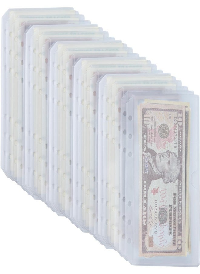UMSICHT 25pcs A6 Binder Pockets with No Zippers, Semi-Circular Opening, Zipless Budget Envelopes for Cash System, A6 Binder Pouch for 6 Ring Binder, Money Folder Organizer for Cash. - Image 1
